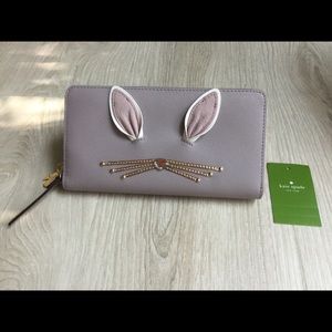 KATE SPADE BUNNY NEDA LILAC ZIP AROUND WALLET